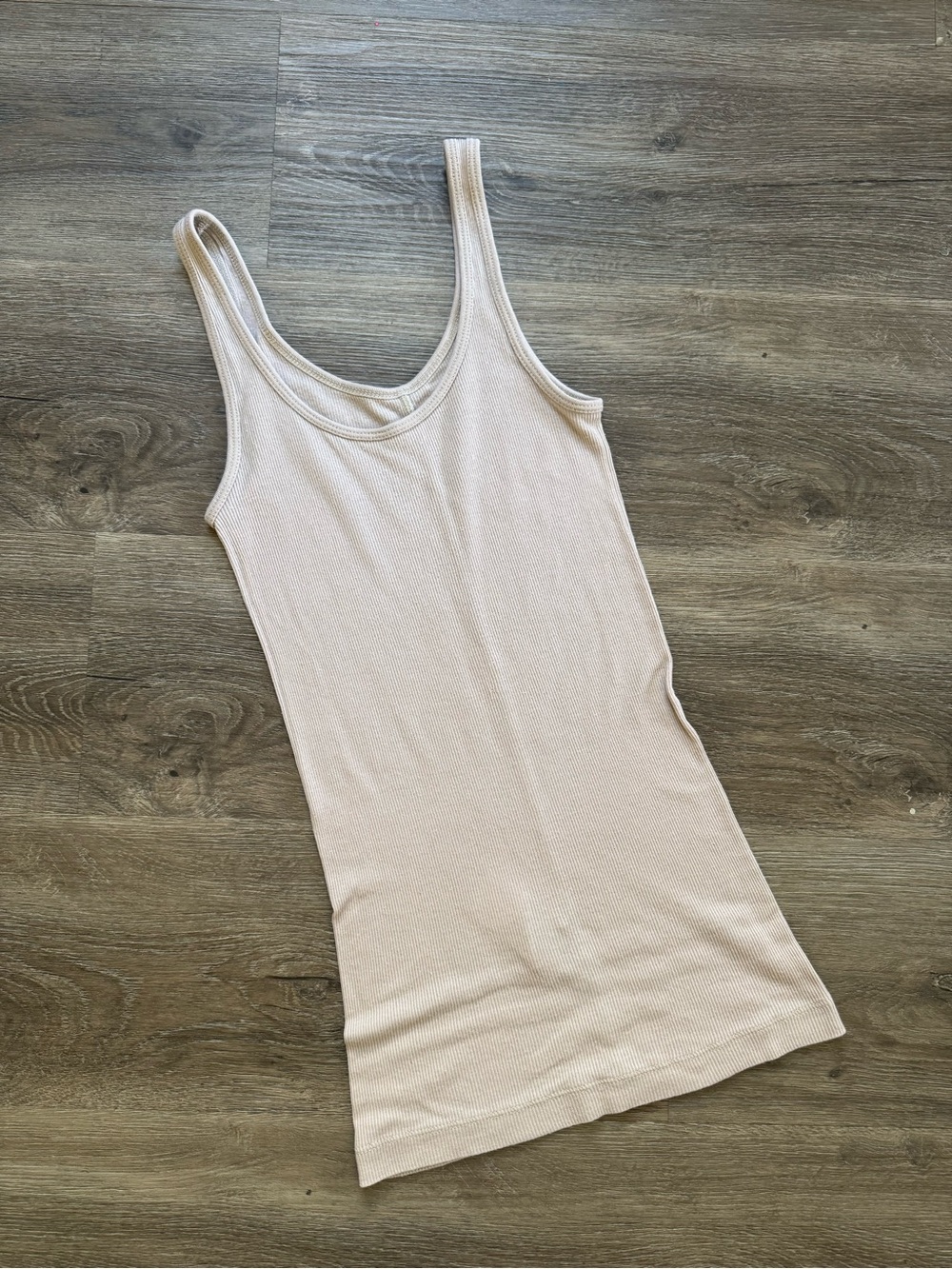 Vince Perfect Tank Light Taupe Beige Cotton XS